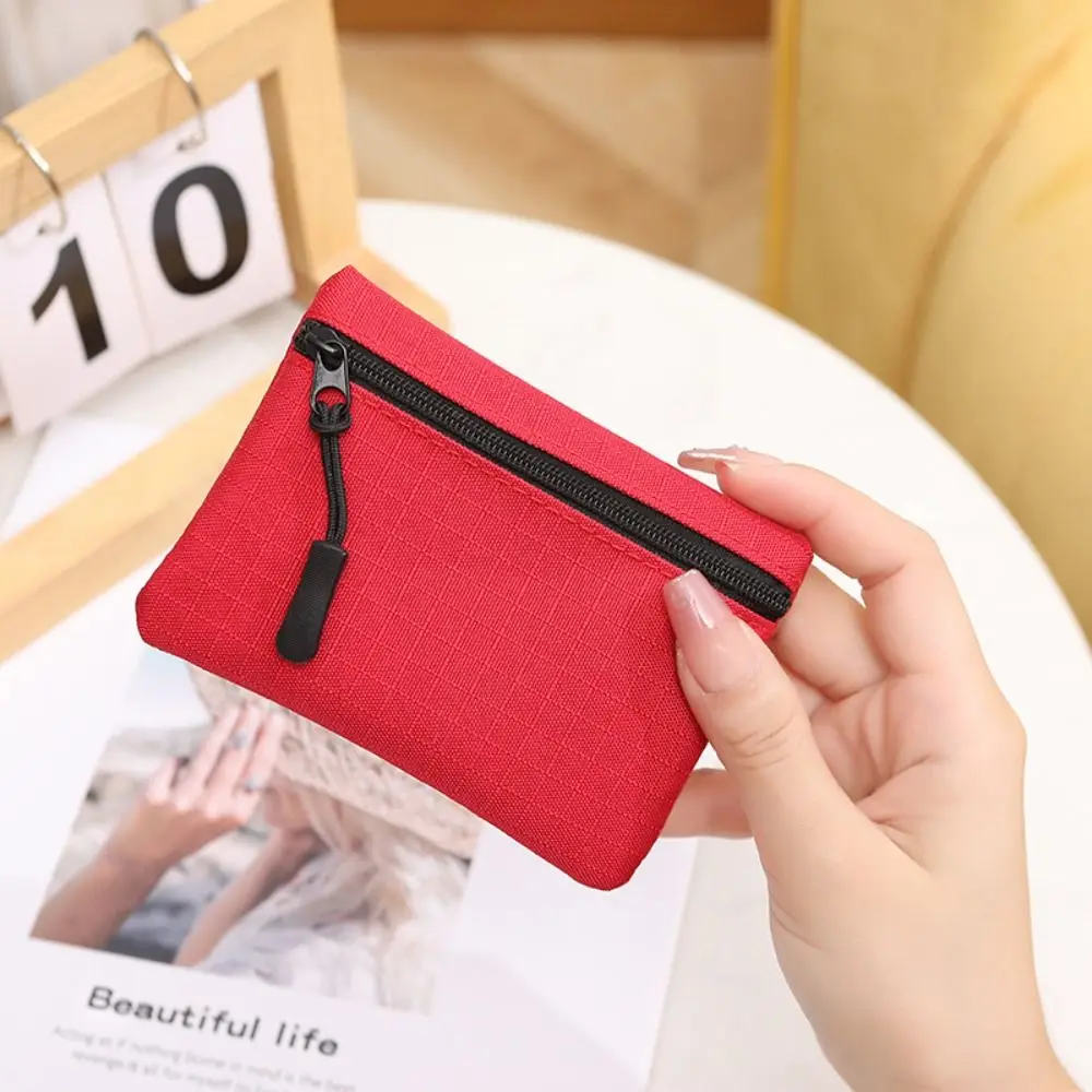 

Unisex Solid Color Mini Coin Purse Canvas Zipper Small Wallet Kid Storage Pouch Money Pocket Women Men