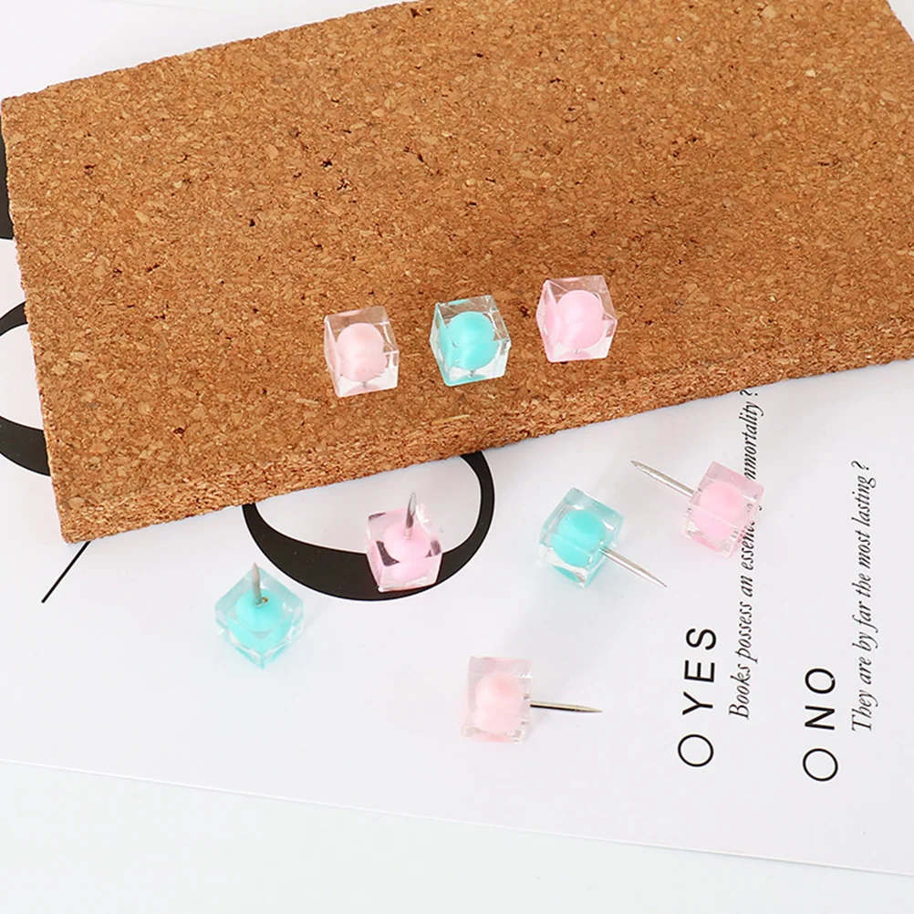 

40 Pcs Candy Color Pushpin Poster Hangers Flag Pins for Wall Hanging Thumbtack Tacks Flat Plastic Pastel