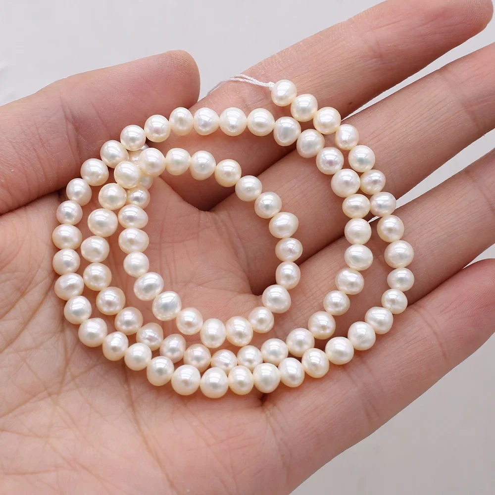 

4-5mm Natural Freshwater Pearl Beads Near Round Loose Spacer Beads for Jewelry Making DIY Nacklace Bracelet Accessories