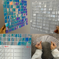 10/20pcs 3D Sequins Wall Panels Transparent Grid Background Board For Advertisement Wedding Backdrops Plate