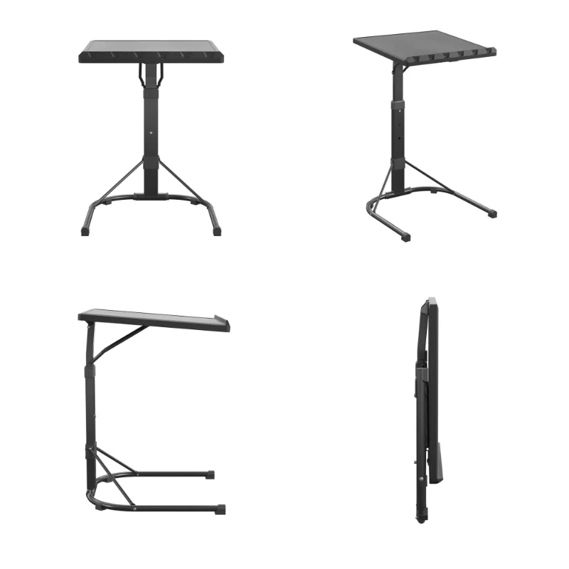 Adjustable Folding Table, Black, Recommended for Banquets, Events, Indoor/Outdoor