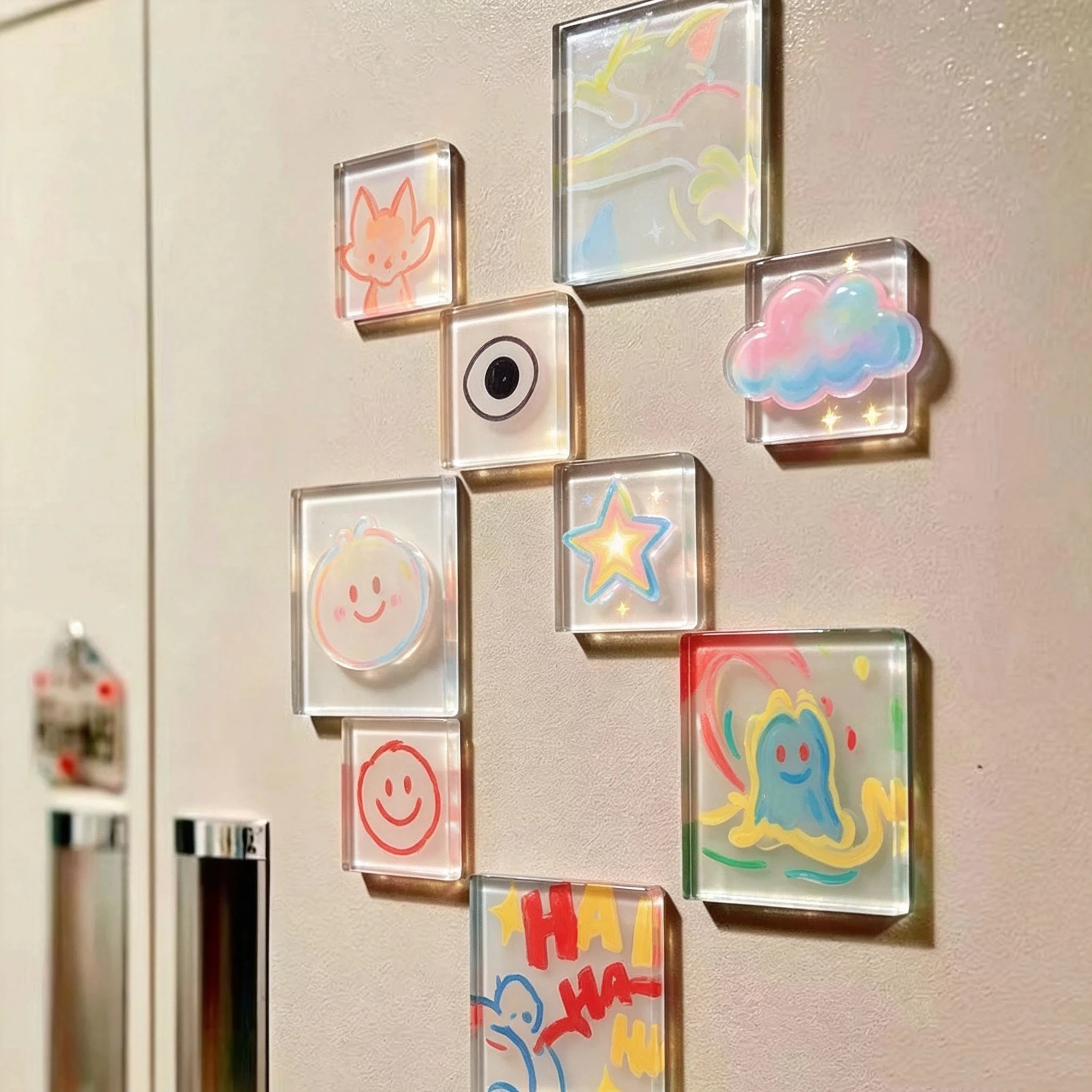 Creative DIY Magnetic Fridge Sticker Material Pack 10 Sets Handmade Craft Supplies for Home Decoration Craft Lovers