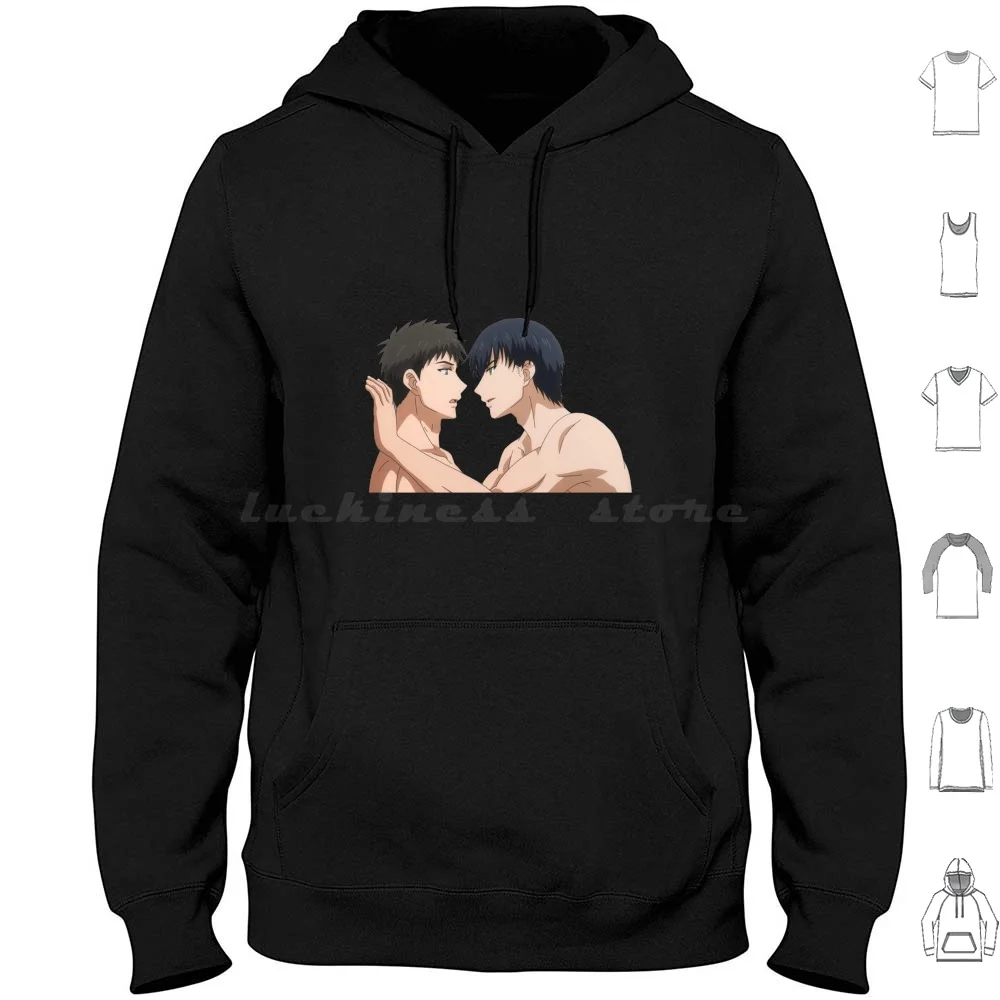 

Yaoi Kabedon Hoodie cotton Long Sleeve Yaoi Kabedon Shirtless Bara Male Mlm Boy X Boy Boys Love Bl Kiss Boys Kissing Cute Boy