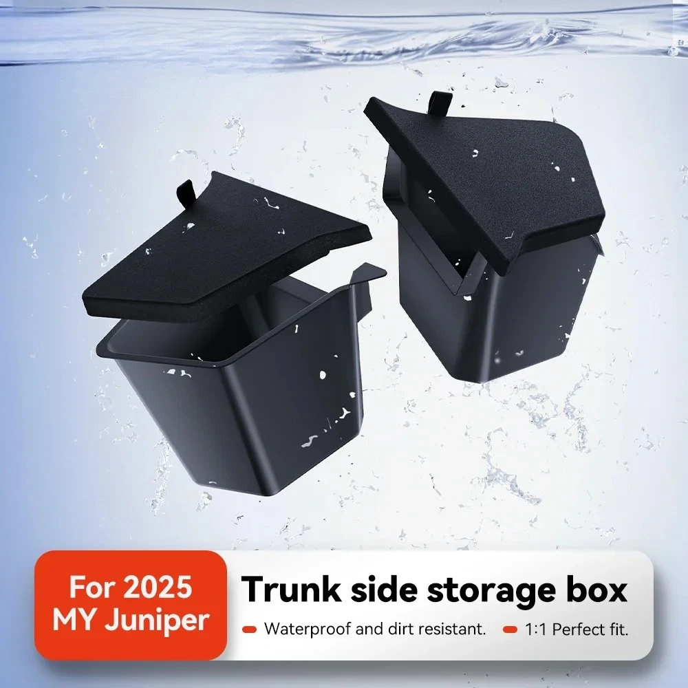 

YZ Car Trunk Side Left Right Tidying Packet Storage Box For Tesla Model Y Juniper 2021-2025 Flocking Mat Cover Organizer