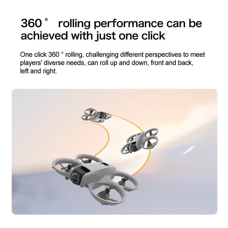 Mini drone RC T3 con doppia fotocamera 4K HD 5G WiFi FPV trasmissione in tempo reale 360 °   Quadricottero rotolante per regalo giocattolo per bambini e adulti