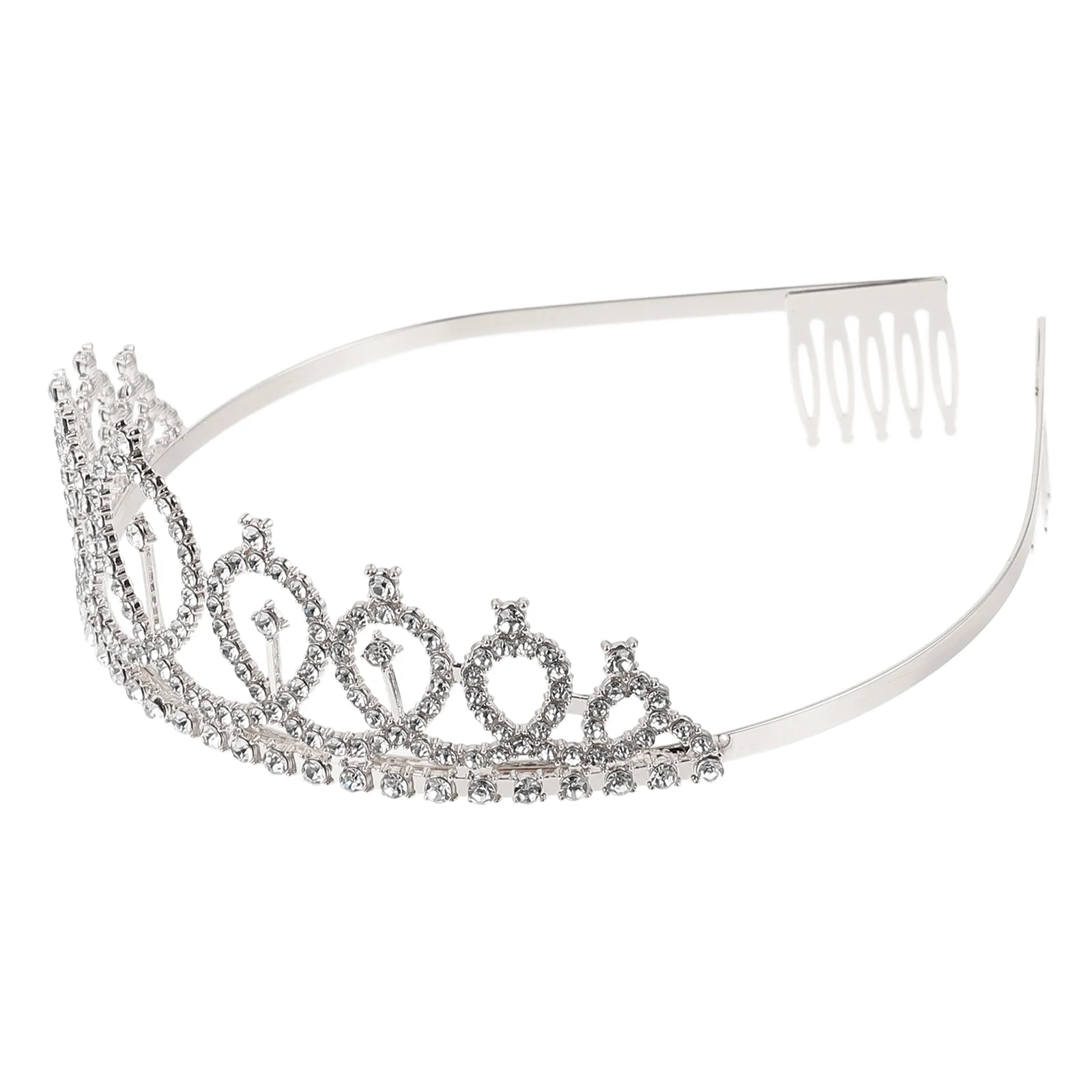 

Crown with Rhinestone Comb Crystal Alloy Tiara Bride Headdress Wedding Exquisite Zinc Decor Women