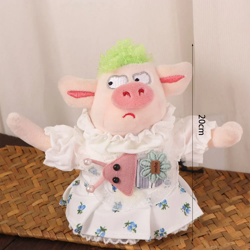사랑스러운 디자인 20cm 면 인형 옷 부드러운 질감 세탁 가능 아이돌 인형 만화 패턴 스커트 귀여운 복고풍 스타일