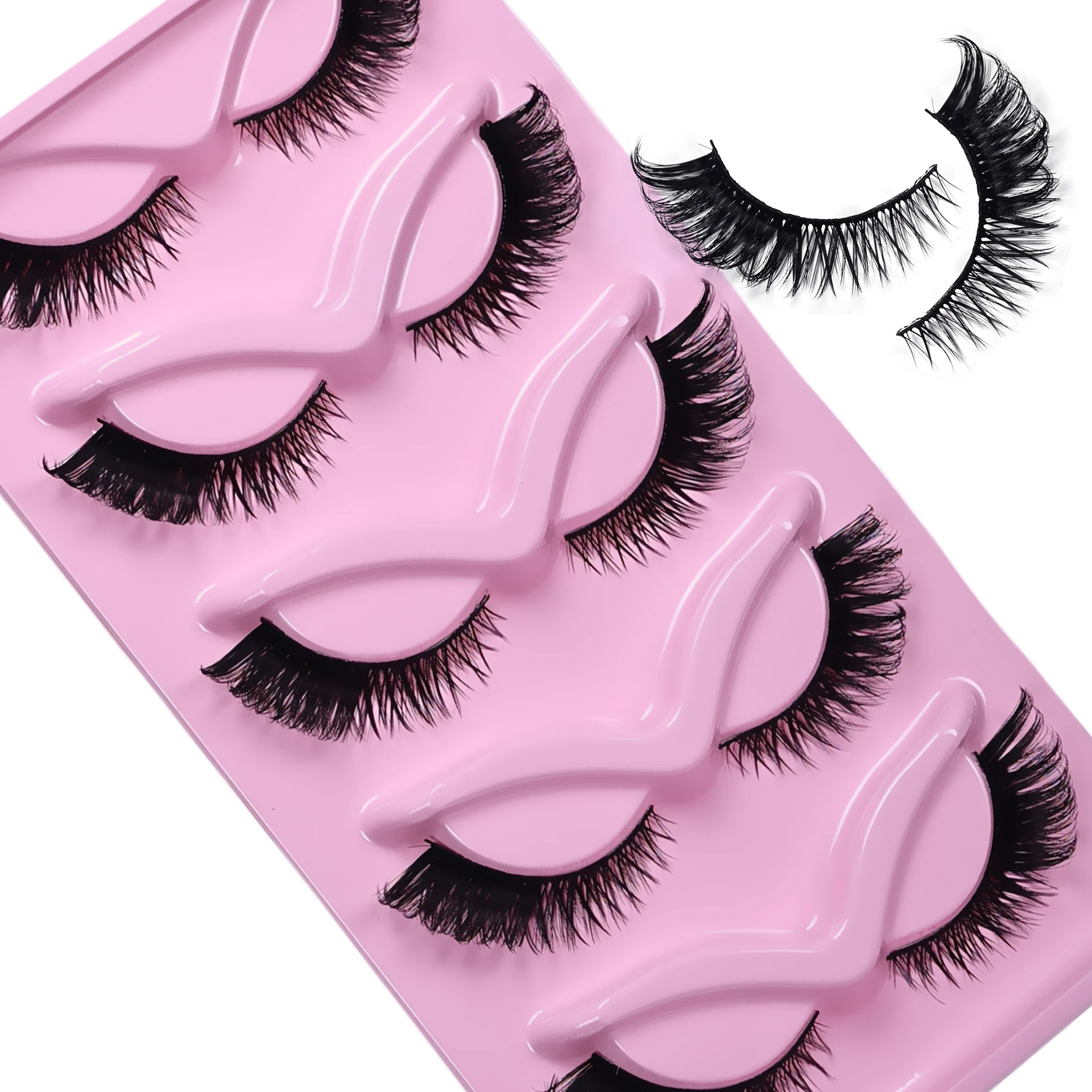 15 paires/3 paquets de cils oeil de chat cils longs Look oeil de chat cils vaporeux extrémité des yeux bande allongée faux cils épais