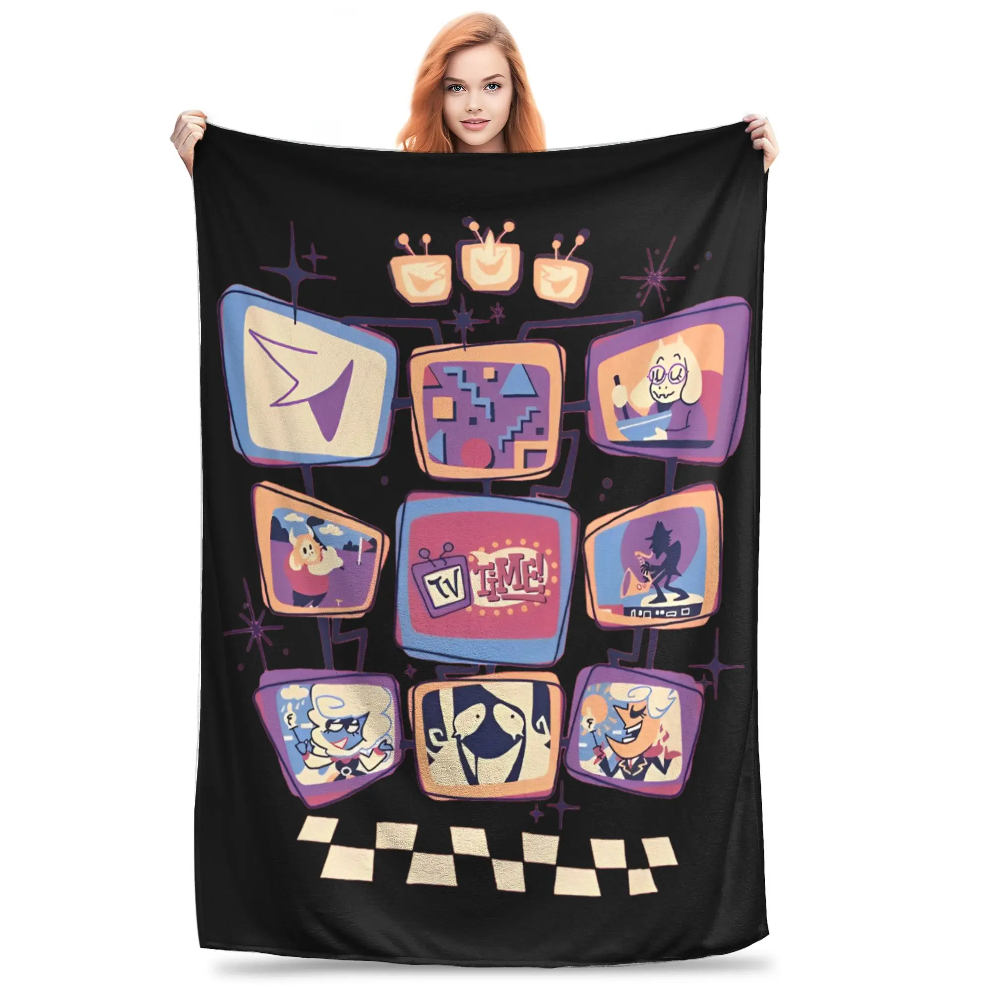 

It's TV Time! Fleece Throw Blankets Tenna Deltarune Blanket for Home Outdoor Super Warm Bedding Throws,