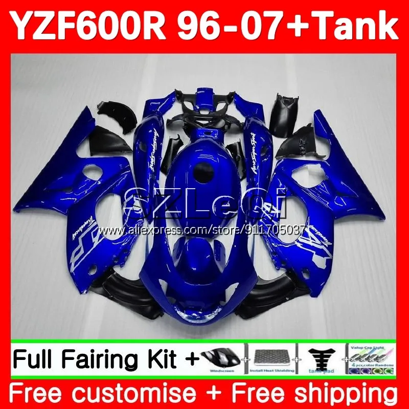 Glossy Blue Body For YAMAHA YZF600R Thundercat YZF-600R 96 97 98 99 01 120No.0 YZF 600R 2002 2003 2004 2005 2006 2007 Fairing