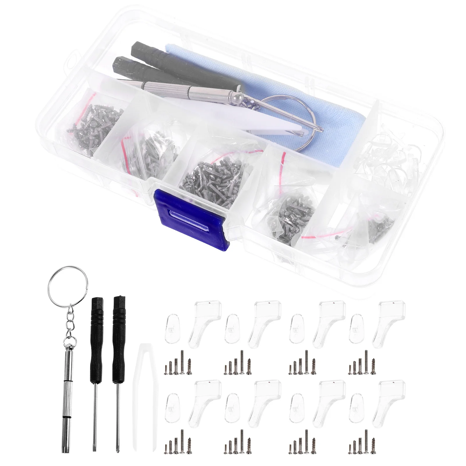 

1 set 1 Set Portable Glasses Repair Kit With Stainless Steel Screwdriver Multi-Use Eyeglass Tools Replacement Parts Durable