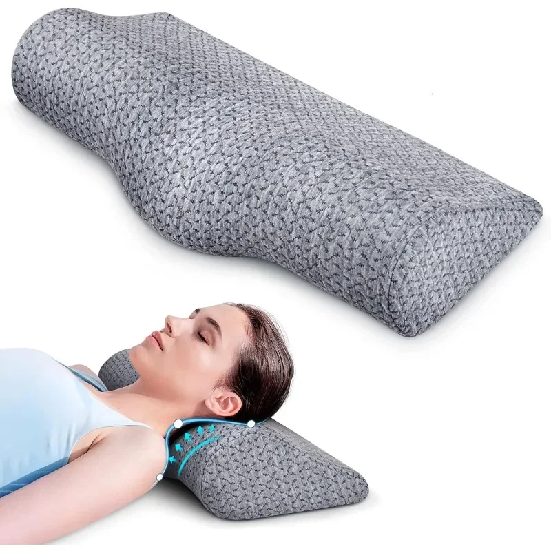 Cervical Neck Pillows for Pain Relief Sleeping, High-Density Memory Foam Pillow Neck for Bolster Support