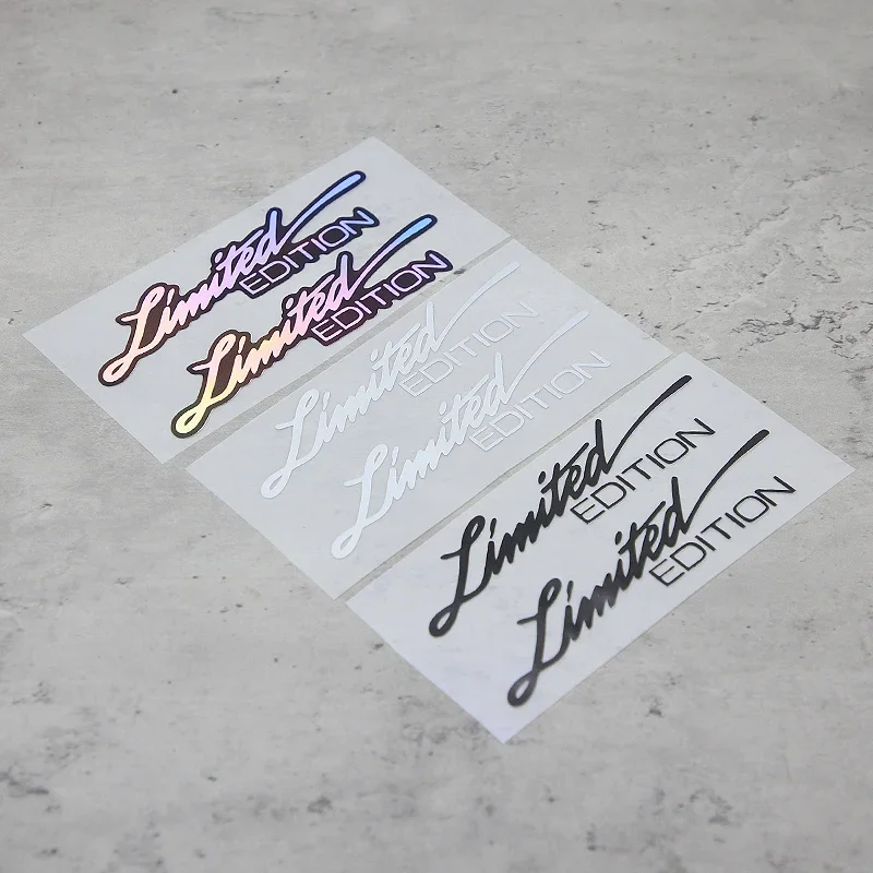 2PCS/SET Colorful Holographic "Limited Edition" Decals, Ideal for Car Enthusiasts Loving Exclusive Styles