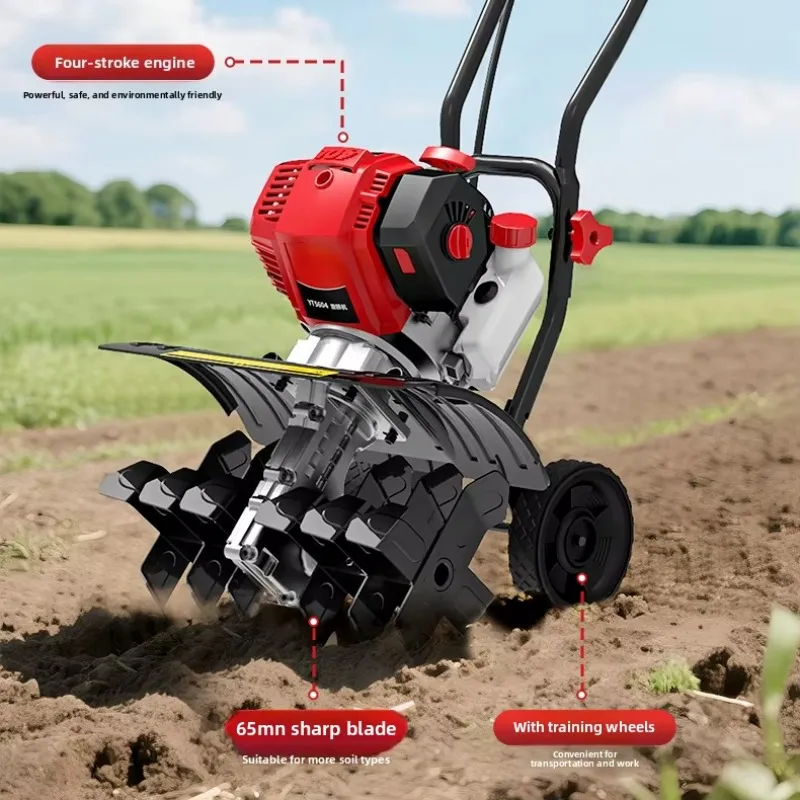 Plug in Electric Micro Cultivator Small Home Soil Tilling Machine Garden Hoeing Rotary Tiller view 2