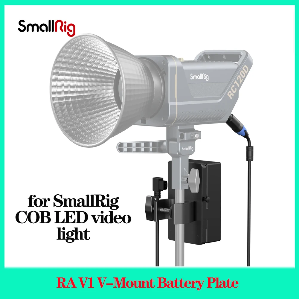 

SmallRig RA V1 V-Mount Battery Plate for SmallRig COB LED video light with 180cm length of D-TAP to 3-pin XLR power cable