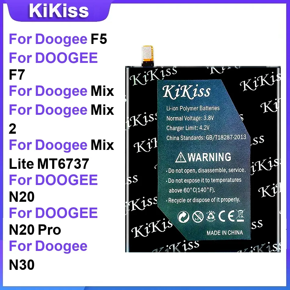Аккумулятор для Doogee F5 F7 Mix/2 Mix MT6737 N20/30/Pro NOVA Y100 Plus T10E T20 T5 Lite T6 Pro U9 V10/20/30 Valencia 2