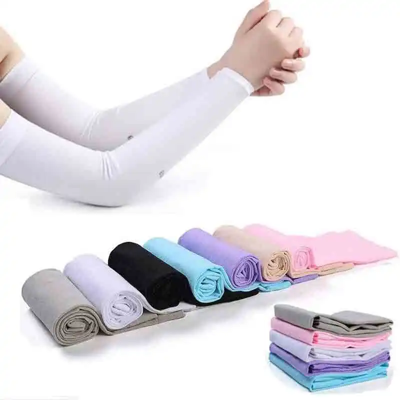 Ice Silk Sleeve Sunscreen Cuff Arm Sleeves Uv Sun Protect Anti-Slip Summer Men Women Gloves Outdoor Riding New