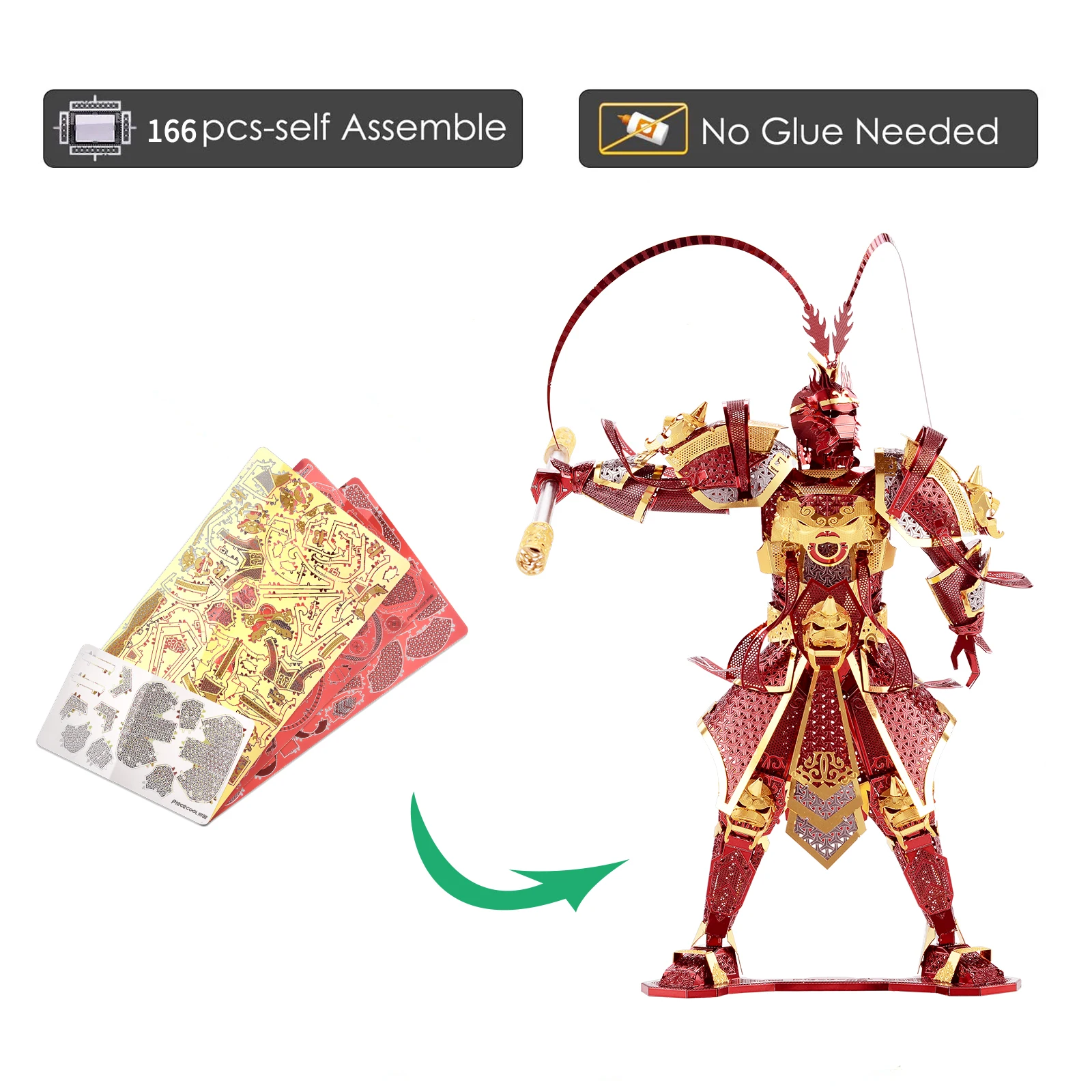 Металлические 3D-пазлы Piececo – обзор и цена Model Kit Wukong