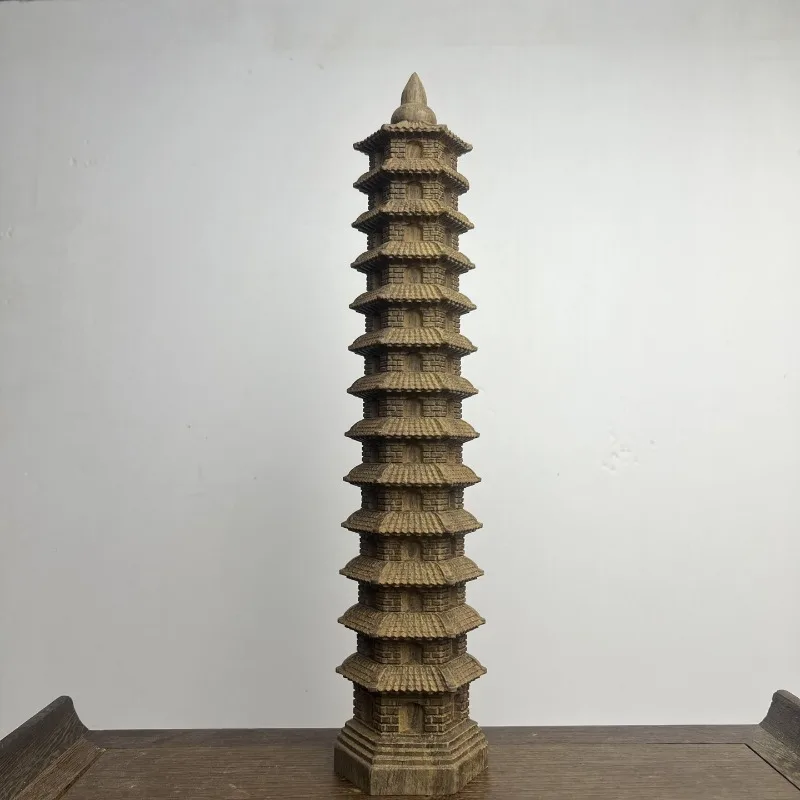 Hand-Carved Agarwood Wenchang Pagoda - 15.35