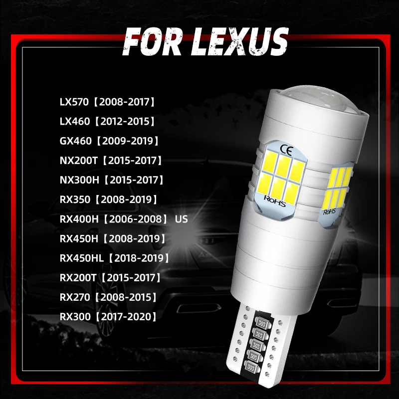 T15 LED Reverse Backup Light Blubs W16W For Lexus LX570 LX460 GX460 NX200T NX300H RX350 RX400H RX450H RX450HL RX200T RX270 RX300