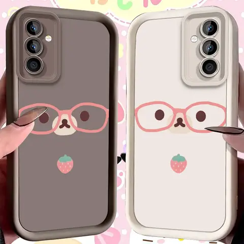 Silikon-Rilakkuma-Hülle für Samsung Galaxy S25 Ultra Plus S24 S23 S22 S21 S20 FE A73 A72 A71 A56 A55 A54 5G A52 A52S 4G Abdeckung