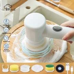 Electric Cleaning Brush with Brush Heads Spin Scrubber Long Hand for Kitchen Bathroom Scrubber Brush Shower Toilet Cleaner