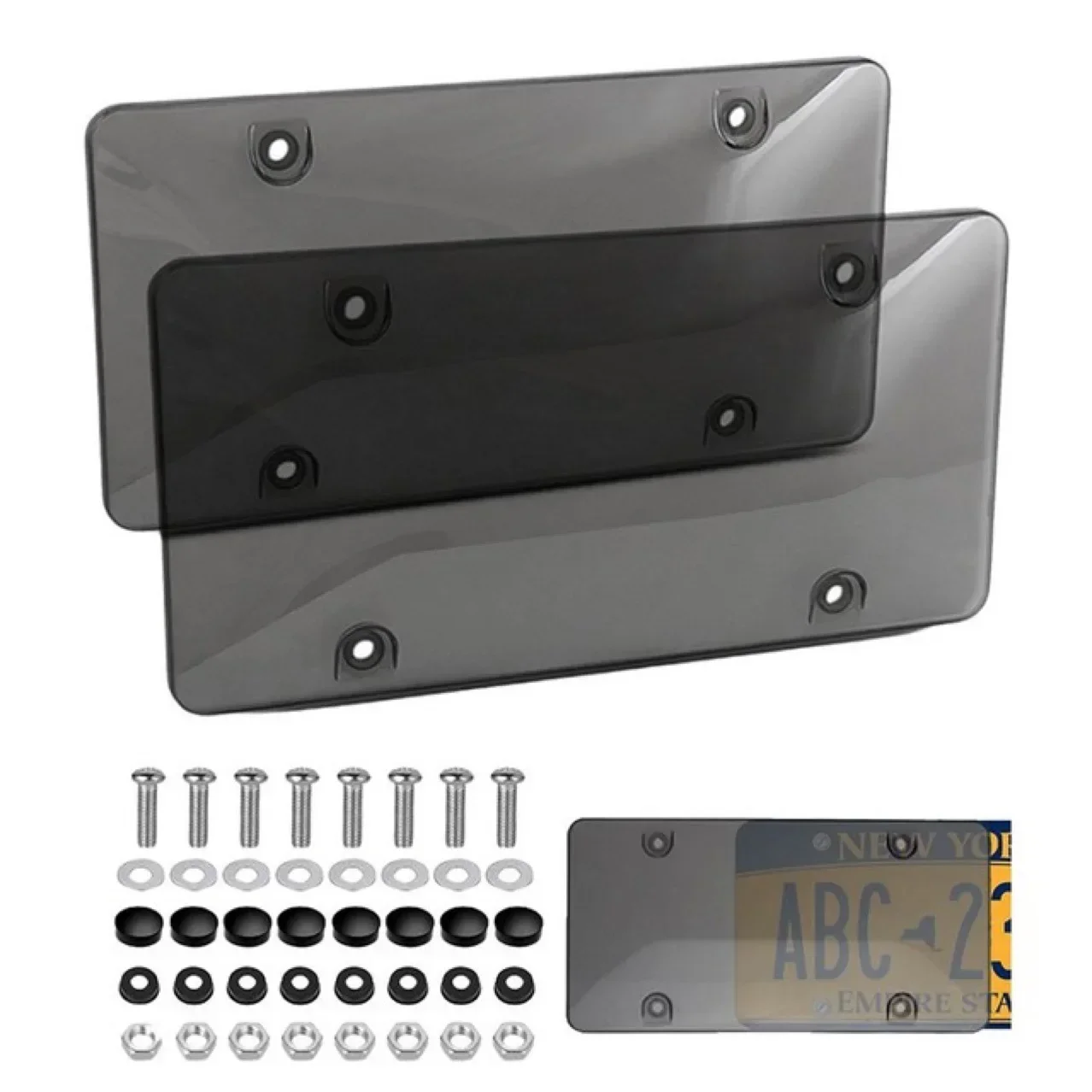 حامل لوحة ترخيص شفاف ، مضاد للسرعة ، ضوء أحمر ، إطار حجب الكاميرا ، زخرفة عاكسة