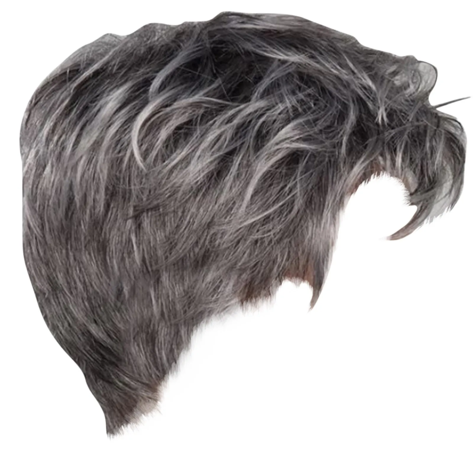 Short Natural Wigs With Bangs Soft Mommy Hair Daily Use Short Grey Ombre Curly Synthetic Hair Costume Party Wig For Women