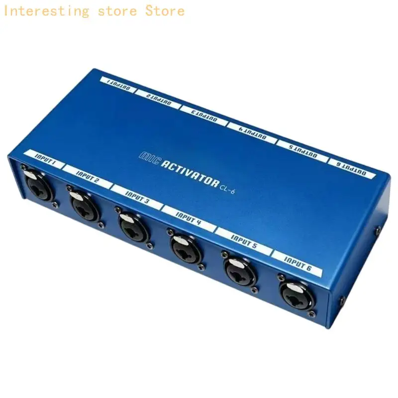 Metal XLR Mics Activators Preamplifier for Podcast Recording and Live Sound, Inline Mics Preamp with XLR Input and Output for