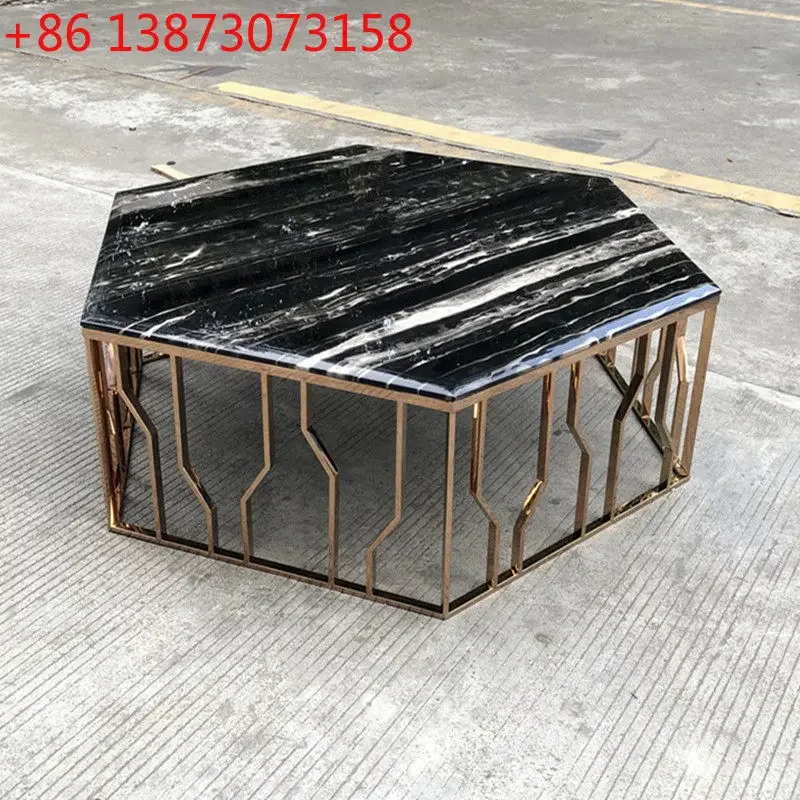 Personalized light luxury simple modern silver and white dragon marble special-shaped small coffee table