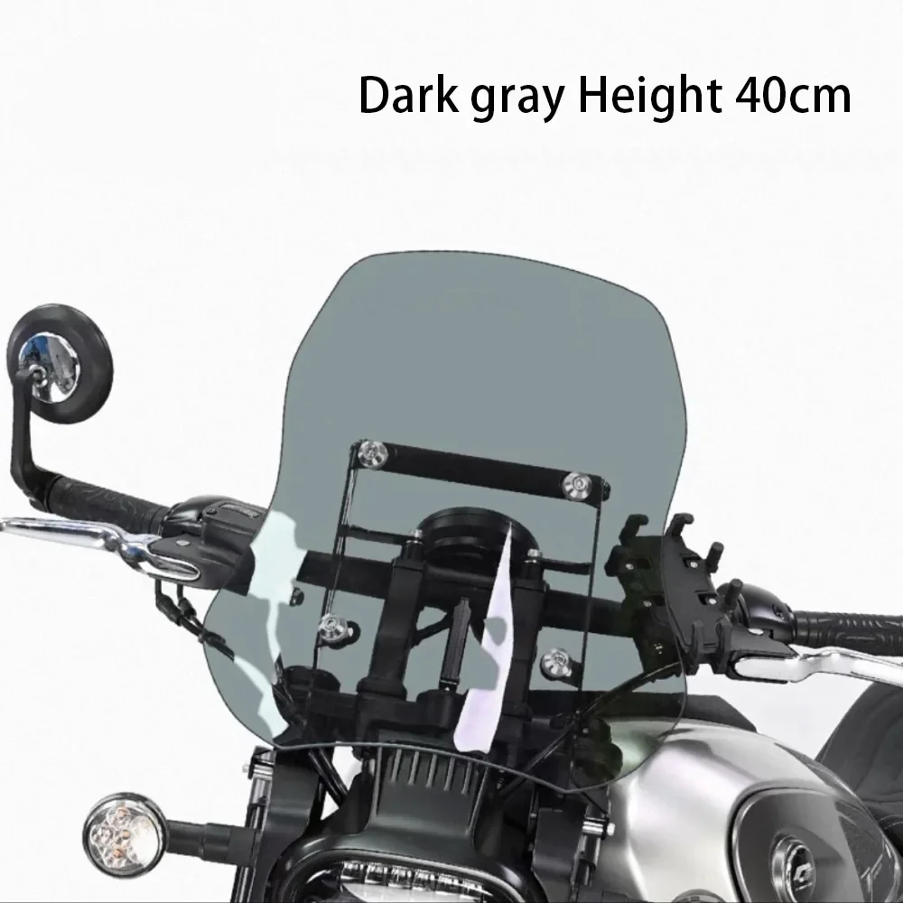 FOR QJMOTOR SRV600 -Weather Windshield Mod Elevated Wind Block Panel Solid Mount Grab Rail Waterproof Tempered Rubber Accessory