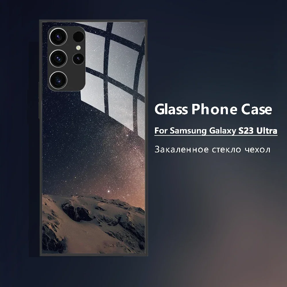 삼성 갤럭시 S24 울트라 케이스 하드 강화 유리 뒷면 커버 전화 케이스 삼성 S24 플러스 갤럭시 S 24 S24 + 소프트 Fundas