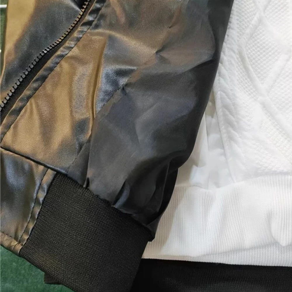 Pilot Pu Leather Motorcycle Jacket Coat Men Autumn Winter Fashion Plus Velvet American Street Retro Handsome Leather Jacket Men