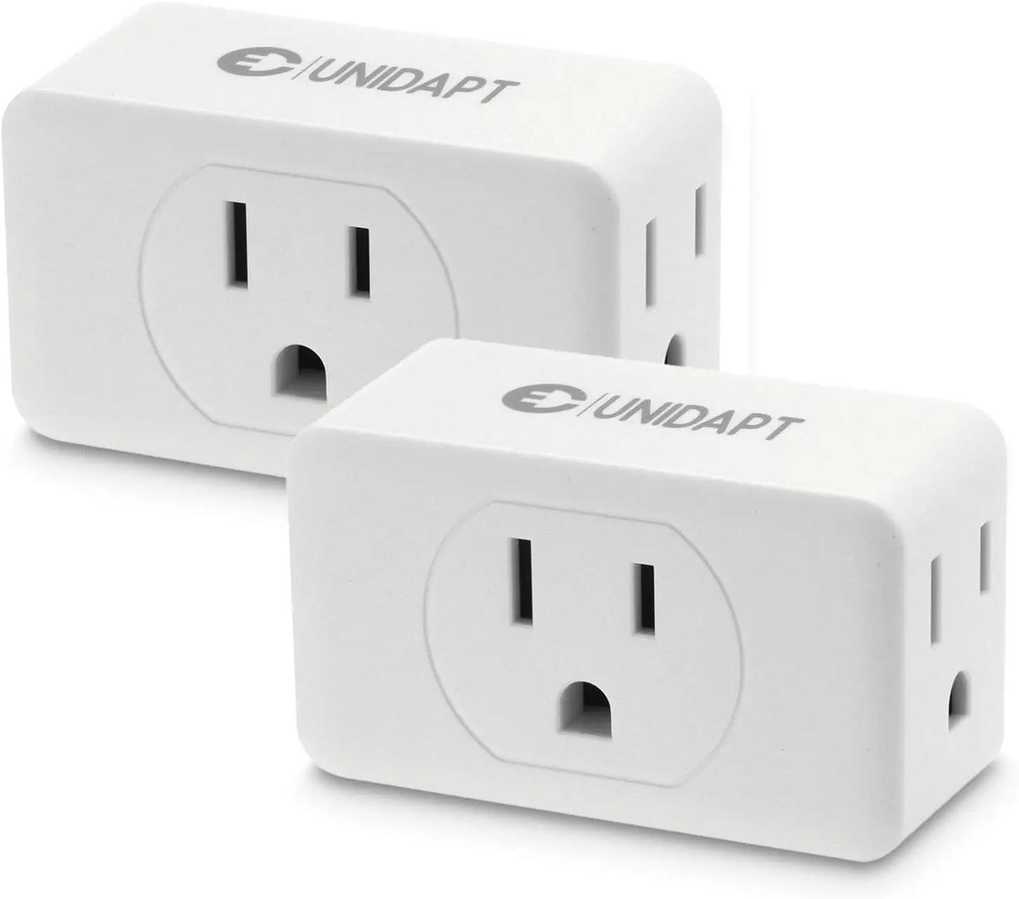 

3-Way Wall Outlet Splitter, Compact Travel Plug Adapter for Home, Office, Dorm - White 2 Pack