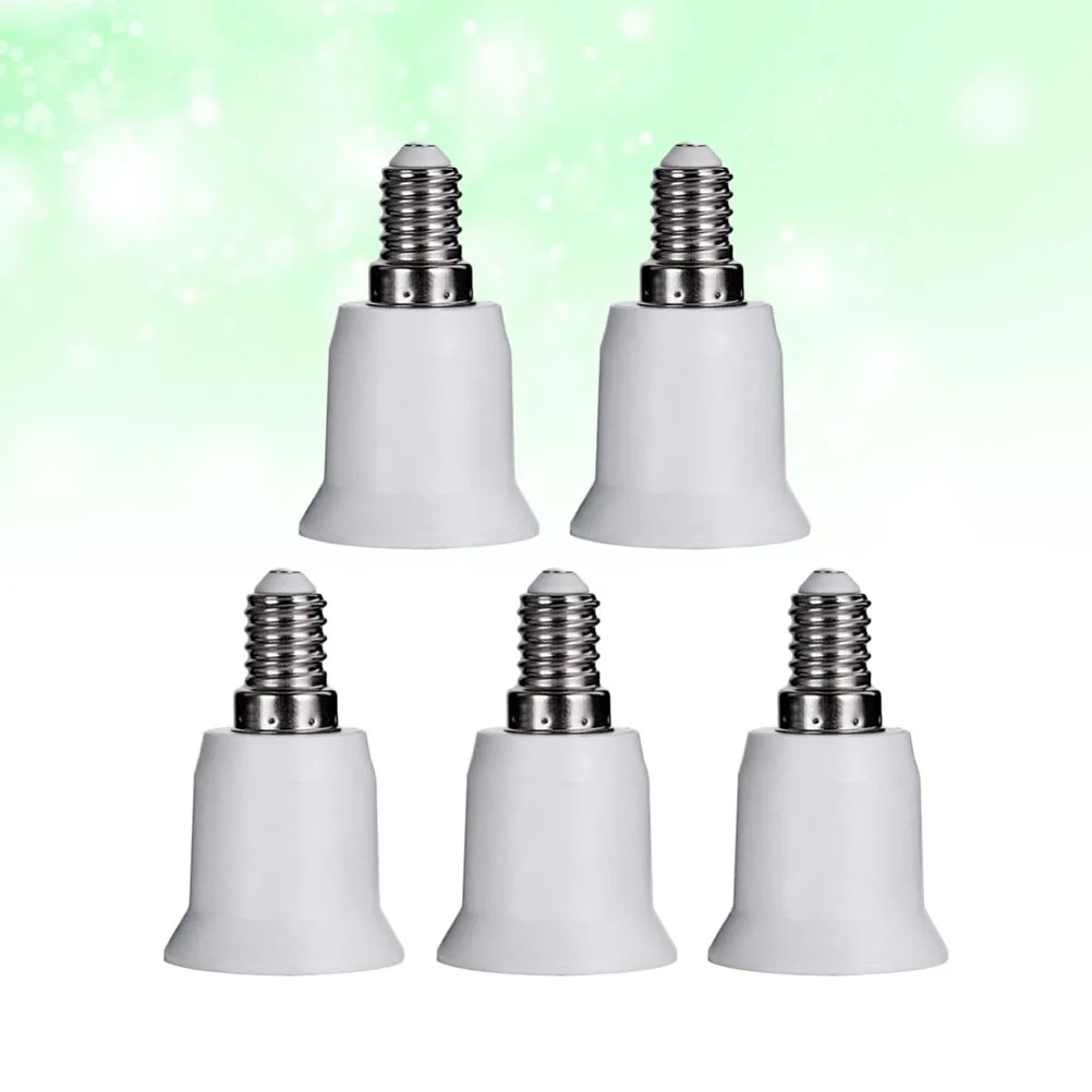 5Pcs E14 to E27 LED Light Socket Adapters Durable Pbt Material Designed for Bulb Conversion Use E14 to E27 Converter
