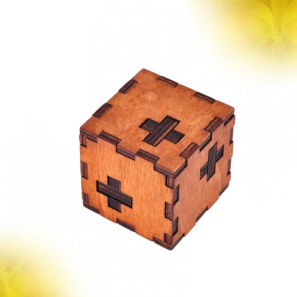 

Wooden Intellectual Puzzle Kongming Cube Luban Assembly Game for Adults Home Party Relaxation