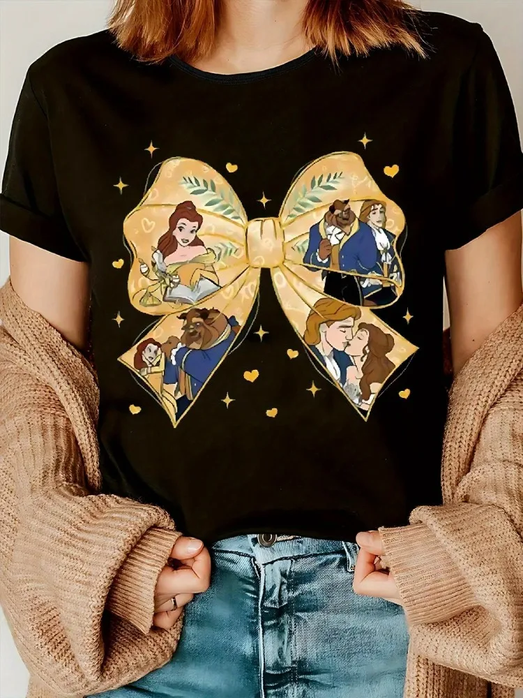 

Beauty and The Beast Belle Golden Ballet Dress Print T-Shirt Belle Princess Casting Design Casual Top Fun Print Shirt