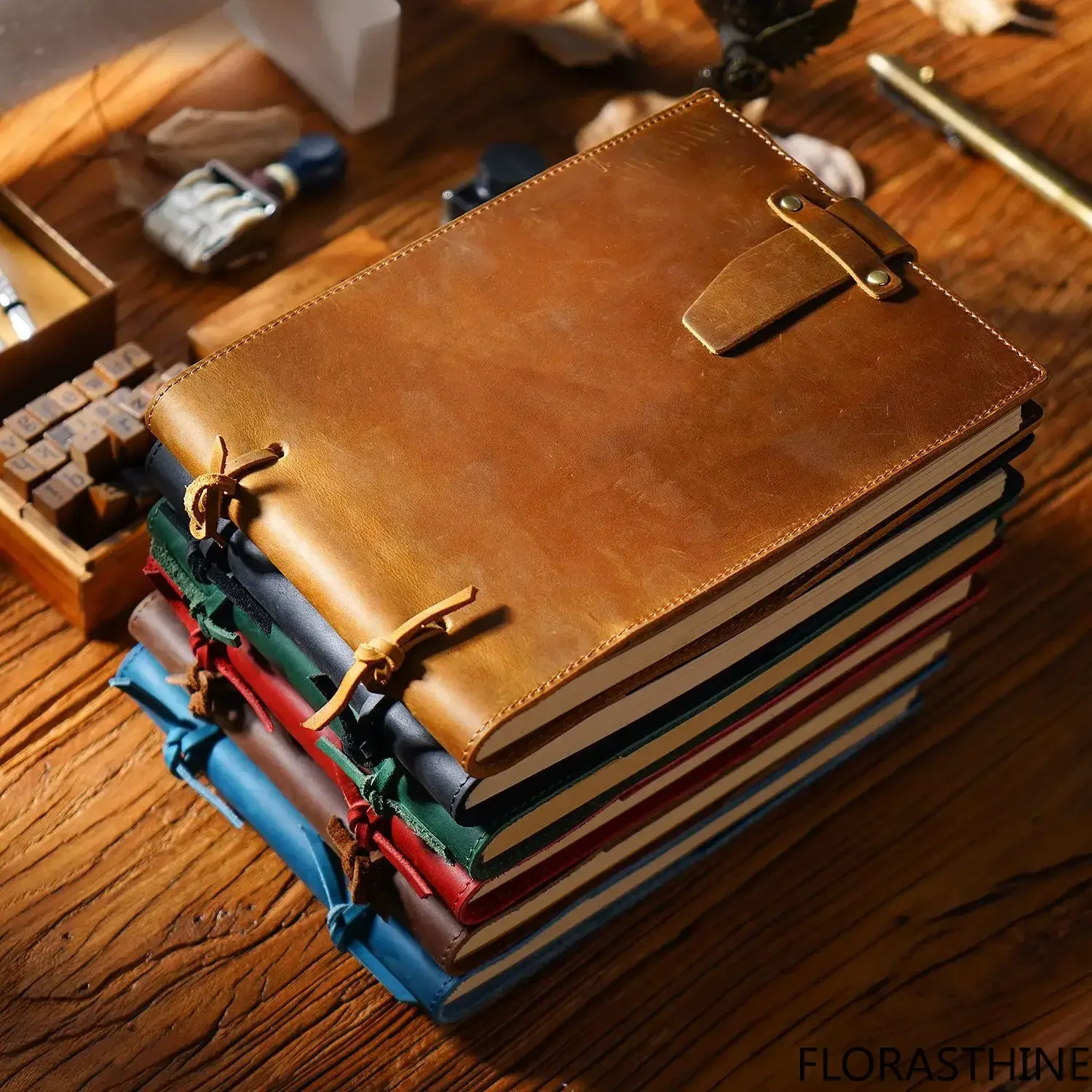200 Pages Tying Handmade Sketchbook Cowhide Cover Craft Vintage Paper Notebook Creative Notebook Diary Gift