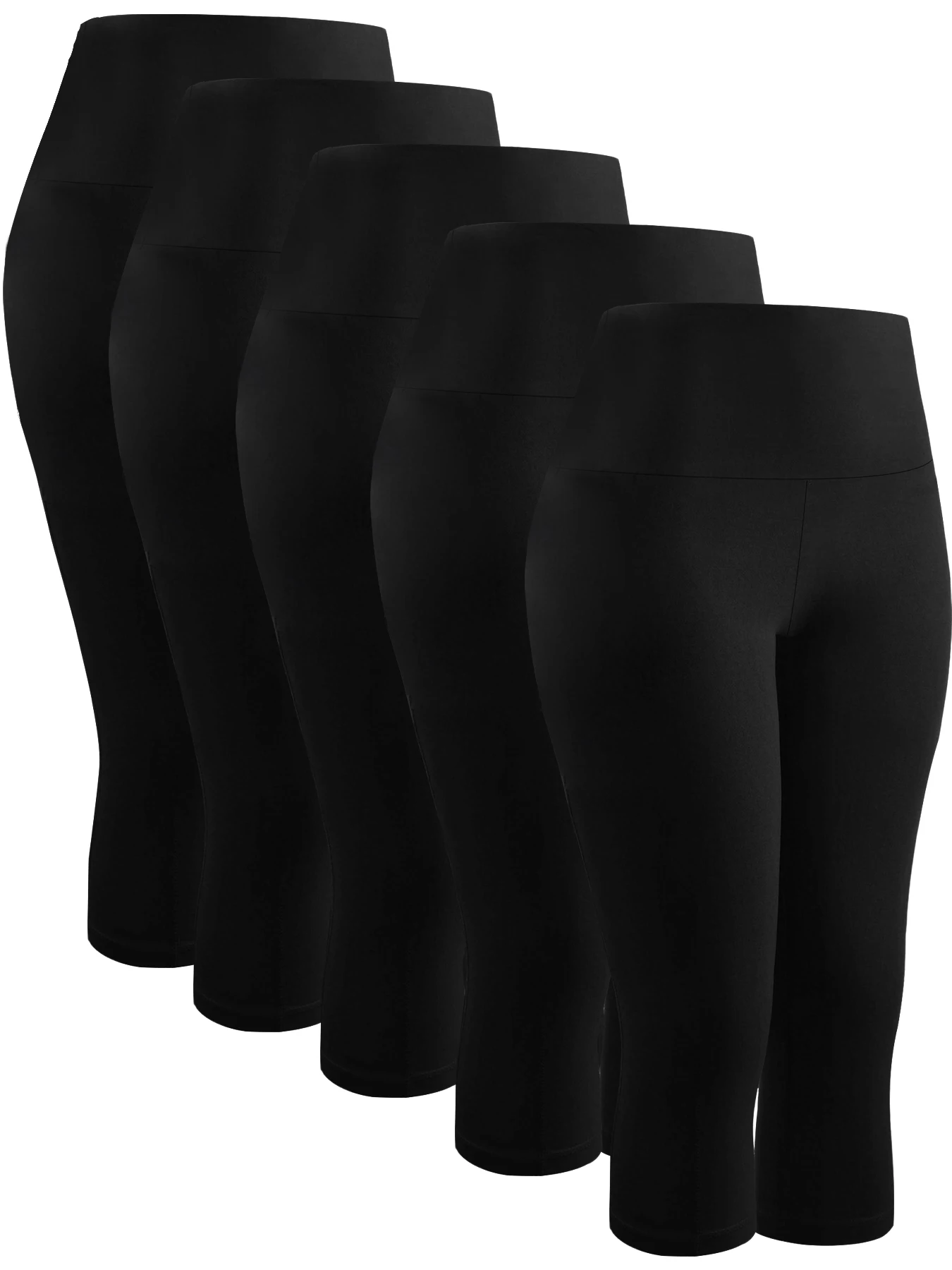 

5 Pack Women's Super Soft Capri High Stretchy Breathable Sports No See Through Workout Running Yoga Push Up Gym Fitness Leggings