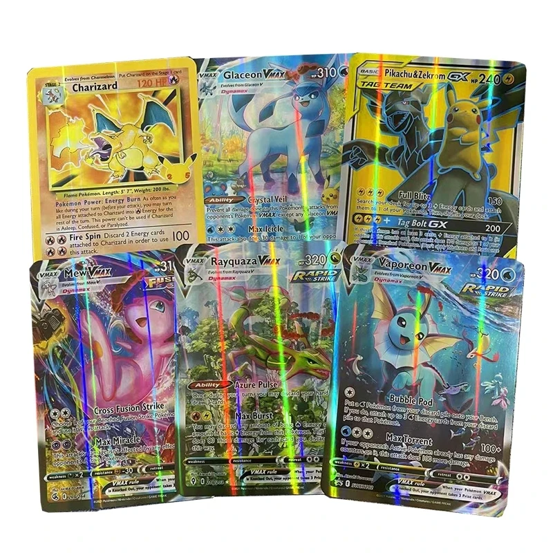 15/30pcs Pokemon Cards Shining Vmax Vstar GX Big Size Pokemon Collection Battle Trainer Card Children kids Toys Christmars Gifts