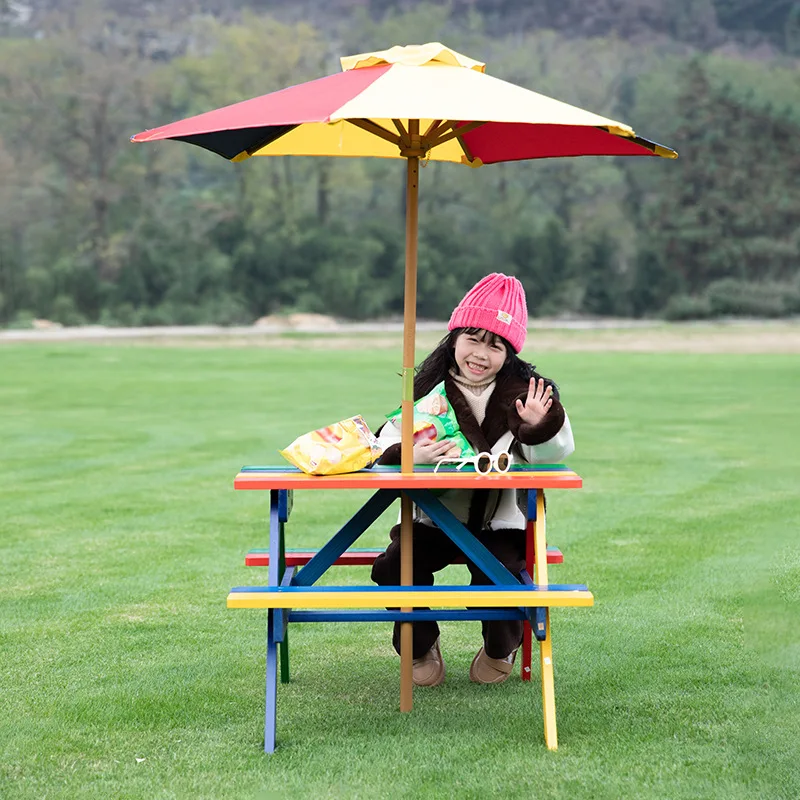 

Kindergarten furniture Campground wind tables and chairs Outdoor picnic and stools Children's friends