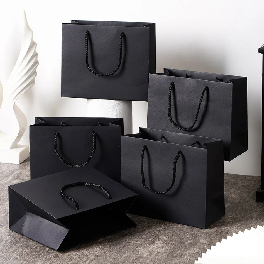10er-Pack Kraftpapiertüten 22x18x10cm mit Stabilen Griffen, Große Geschenk- und Einkaufstüten für Umweltfreundliche Partys – Detail 4