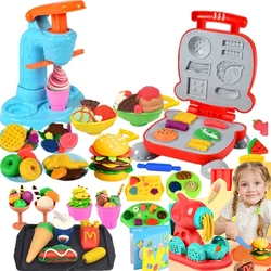 Criativo DIY Handmade Mold Tool, Ice Cream Noodles Machine, Plasticine Colorido Fazendo Brinquedos, Kids Play House Toys, Presente de argila colorida