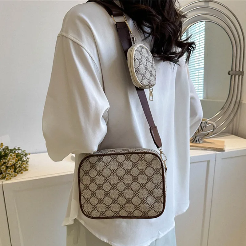 Vintage Pattern Single Shoulder Bag with Small Purse Trend Versatile Women Crossbody Bag Fashion Casual Multifunctional Handbag