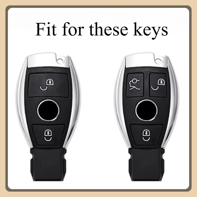 For Mercedes Benz CLA GLC GLA GLK W203 W210 W211 W204 W176 A B C R Class AMG Key Case Cover Holder Fob Casing Bag view 6