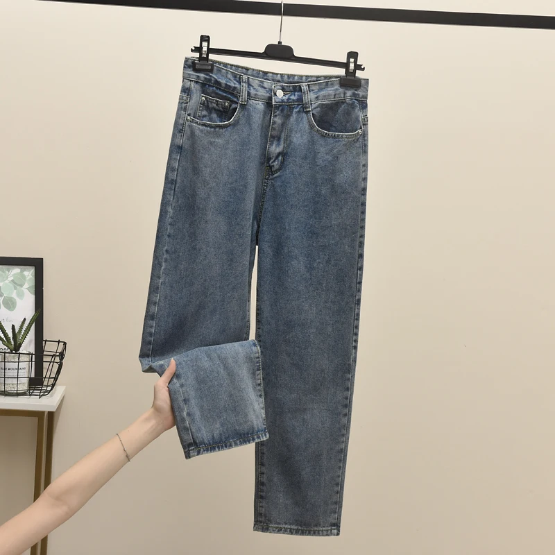 

Мужские джинсы свободного кроя с широкими штанинами, прямого кроя, весна-осень, универсальные, удобные, модные, классические, синие джинсовые брюки