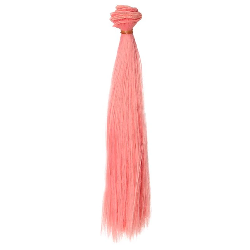 high temperature bjd hair 25cm black pink brown white grey color long straight wig hair for handmade fabric art doll accessory