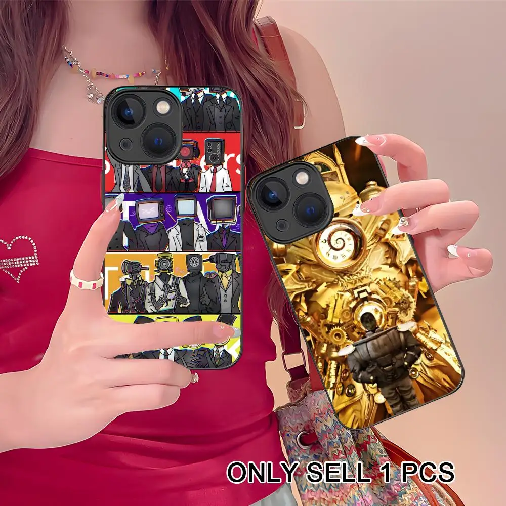 

Skibidi Toilet TV Camera Man Phone Case for iPhone 17 16 15 14 13 12 11 X XR XS Air Pro Max Plus Mini Skin Feel Cover