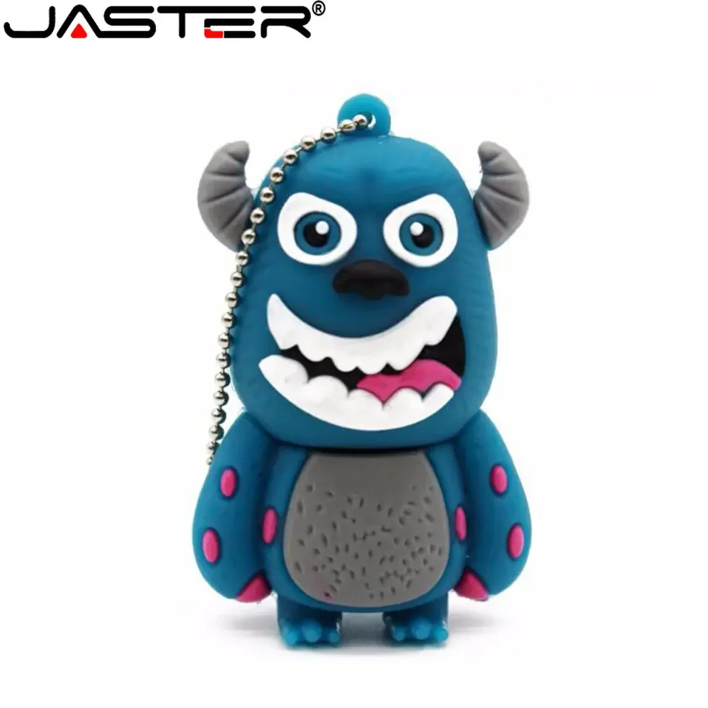 JASTER-Clé USB 2.0 verte en silicone pour enfants, disque U de dessin animé, belle clé USB, clé USB, 8 Go, 16 Go, 32 Go, 64 Go, cadeaux