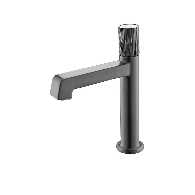 

New stylish and simple style all-copper basin faucet, hotel bathroom basin hot and cold double control faucet